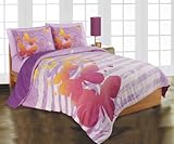 Girls Bright Butterfly Ultra Soft Microfiber Purple Comforter and Shams Set ....