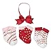 Mud Pie Baby Girls' Holiday Christmas Headband and Three Pair of Socks Gift Set, Red, 6-12 Months
