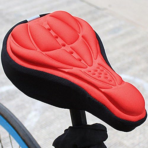 Gesanflower Bicycle 3D Silicone Gel Pad Seat Saddle Cover Mountain Bike Cycling Soft Cushion (Red)