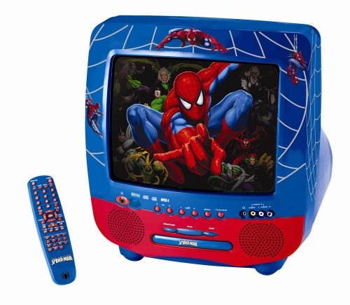 Spider-Man TVDVD 1 SP 35,6 cm (14 Zoll) 4:3 CRT-Fernseher mit DVD-Player blau