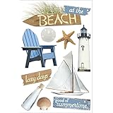 Paper House STDM-0085E 3-Pack 3D Cardstock Stickers, At the Beach