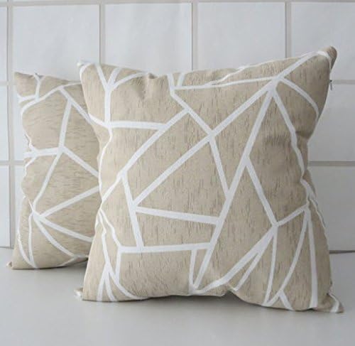 Cotton Canvas Lightning Stripe Square Throw Pillow Cover Case, Decorative Pillowcase - 16" x 16"