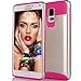 Note 4 Case, Lumsing™ Fashion Hard Soft Heavy Duty Shockproof Protective Case Hybrid Armor Protection Defender Case High Impact Case for Samsung Galaxy Note 4 (Rose/Gold)