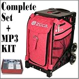 Zuca Sport Wheeled Luggage Complete Set with Frame and Insert Bag. Color: Hot Pink (Quilted with Rhinestones) bag, with Black Frame. Bonus! Travel Groove Universal Ipod and MP3 Accessory Kit
