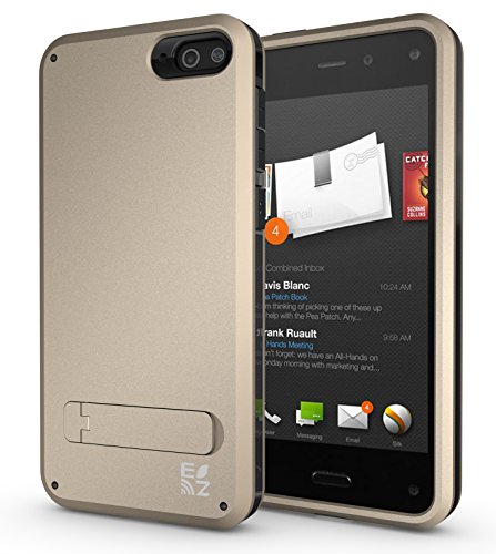ECOZ [SHIELDX] Protective Tough 3 Layers Armor Rugged Case Cover with Build-In Stand for Amazon Fire Phone (Champagne)