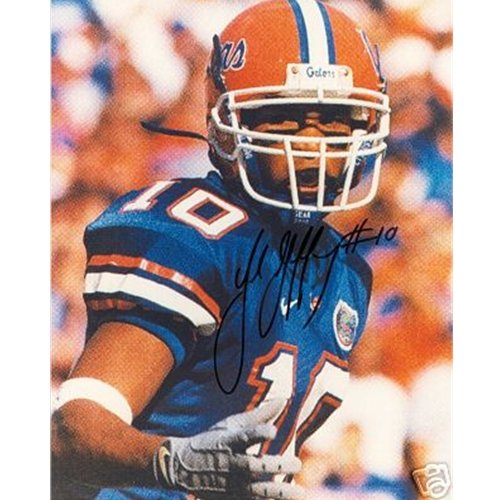 Jabar Gaffney Autographed Florida Gators (Blue Jersey) 8x10 Photo