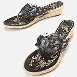 プアプア（水着）（puapua）（水着） サンダル（エスニックシンプルトングサンダル） レディス 【ブラック/M（23～23.5）】