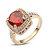 Yoursfs 1.5ct Solitaire Garnet Cubic Zirconia CZ Engagement Ring 18k Rose Gold Plated