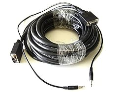 PTC 10 ft Premium VGA / SVGA / UXGA Monitor or Projector w/ AUDIO Cable - UL Listed Double Shielded Coaxial Type to Support Extra High Video Resolution