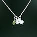 Inspire Word Pendant with Pearl and Olive Jade Gemstone Dangles on 18 Sterling Silver Chain