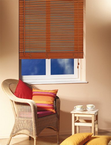  Bambusjalousie - Farbe: caramel - Höhe 160cm - Breite im Angebot wählbar - hier in: 140x160cm - Lamelle 25 mm