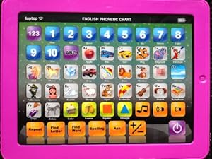 (SGM)New Kids Learning iPad, Touch Screen Learning System Ages 3+ Pink