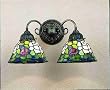 18 Inch W Tiffany Rosebush 2 Lt Wall Sconce Wall Sconces