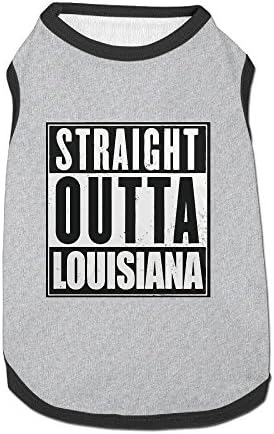 Straight Outta Louisiana Pet Clothes Dog Dress T-shirt Medium Ash