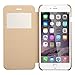 iPhone 6 Case, Pasonomi® [Smart Window View] Apple iPhone 6 Folio Wallet Case - Slim Flip Leather Case For Apple iPhone 6 4.7 Inch Smartphone (Golden)