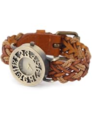 Lumramus Quartz Fashion Weave Womens Wrist Watch Dial Classic Orange Band