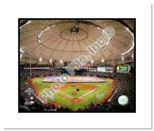 2008 Tropicana Field Tampa Bay Rays MLB Double Matted 8x10 Photograph 2008 World Series Game 1 Flag