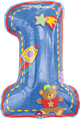 Anagram International H&S 1st Birthday Boy Foil Balloon, 28", Multicolor