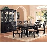 7pc Cappuccino Finish w/Birch Veneers Dining Table & Chairs Set
