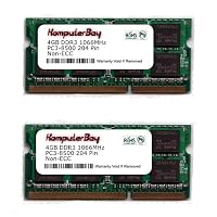 Komputerbay 8GB (2x 4GB) DDR3 SODIMM (204 pin) 1066Mhz PC3 8500 for Apple 8 GB