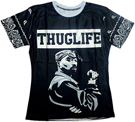 Men's Women 3D T-shirt Tupac 2Pac Hip Hop Stars Tops Harajuku T shirts M