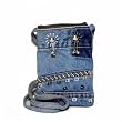 Vintage Beaded Blue Denim Cell Phone / IPOD Holder Purse with Shoulder Strap
