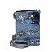 Vintage Beaded Blue Denim Cell Phone / IPOD Holder Purse with Shoulder Strap
