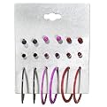 Hoop and Stud Earring Set - 9 Piece