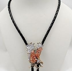 Tricolor Eagle (Large) Pewter Bolo Tie