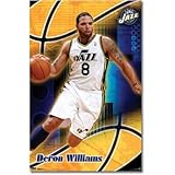 Professionally Framed Utah Jazz Deron Williams Sports Poster Print - 22x34 with RichAndFramous Black Wood Frame