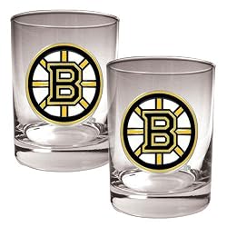 Boston Bruins NHL 2pc Rocks Glass Set - Primary Logo by Great American Products