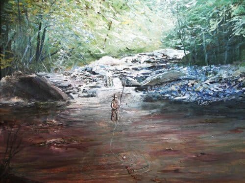 Laila's Smokey Mountain Trout by Frank Baggett 18 by 24, 2-Inch Gallery Wrap