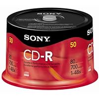 Sony 50CDQ80RS 80 Minute 700 MB 48x CD-R 50 Pack Spindle