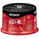Sony 50CDQ80RS 80 Minute 700 MB 48x CD-R (50 Pack Spindle)