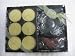 Flower Shaped T-light Holder with 6 T-light Candles and Dried Flower Petals (yellow)