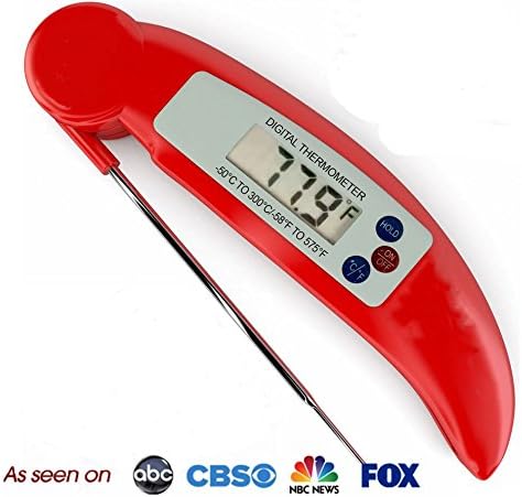 Professional Digital LCD Meat Thermometer - Instant Thermal Reading Food & Liquid, BBQ Grill, Smoking, Searing, Baking Roasting Frying - Steak, Chicken, Pork, Burgers, Fish & Game Meat