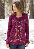 Icelandic Crochet-trim Cardigan Sweater