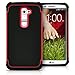 LG G2 Case, MagicMobile Hybrid Rugged Impact Resistant Shockproof Protective LG G2 Case Double Layer Cover Hard Shell and Soft Rubber Silicone Skin [ Black - Red ] Tough Armor Case for LG G2 (2013)