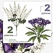 Four Artificial Flower Bushes - Two 26" Delphinium Bushes + Two 24" Parrot Tulip Bushes