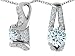 2.50 cts 925 Sterling Silver 14K White Gold Plated Genuine Round Aquamarine Pendant