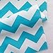 Big Chevron Poly Cotton Turquoise 60 Inch Fabric by The Yard (F.E.)
