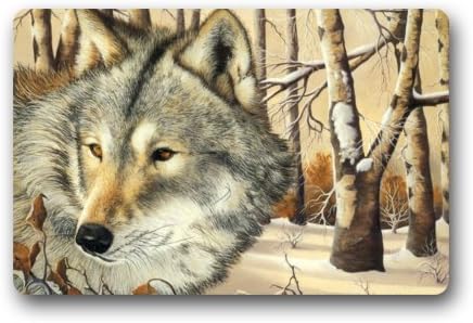 Hot Sale Design Sketch Style Wolf Wild Animal Indoor/Outdoor Floor Mat 23.6"(L) x 15.7"(W)