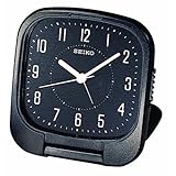 Seiko Travel Alarm Clock Black Matte Case