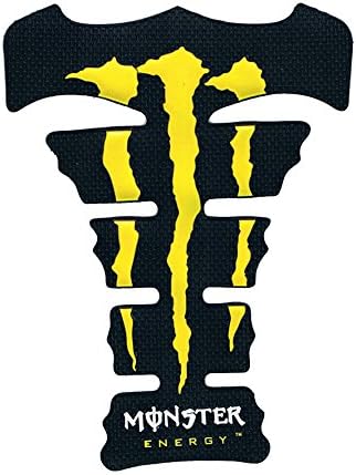 Rubber 3D Monster Motorcycle Sport Gas Tank Protectors Tank Pad Sticker Universal (Yellow)