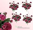 FOUR 23" Dahlia Artificial Flower Bushes in Cerise 2 Tone for Home,Garden and Decoration