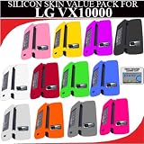 Silicone Skin 12 pc. Value Pack for your LG Voyager VX10000 (Black, White, Clear, Smoke, Blue, Green. Red, Yellow, Orange, Purple, Light Pink, Hot Pink) Bonus DBRoth Microfiber Cleaning Cloth Included