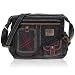 ELEPHANT Schultertasche SYLT Handtasche Messenger gewachstes Nylon // SCHWARZ