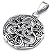 KONOV Mens Womens Celtic Knot Stainless Steel Pendant Necklace, Black Silver, 24 inch Chain