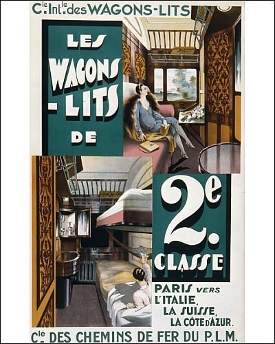 Photographic Prints of French Wagons-Lit poster from Mary Evans