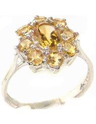 Luxury Solid 925 Sterling Silver 1.7ct Natural Citrine Cluster Ring - Finger Sizes 4 to 12 Available